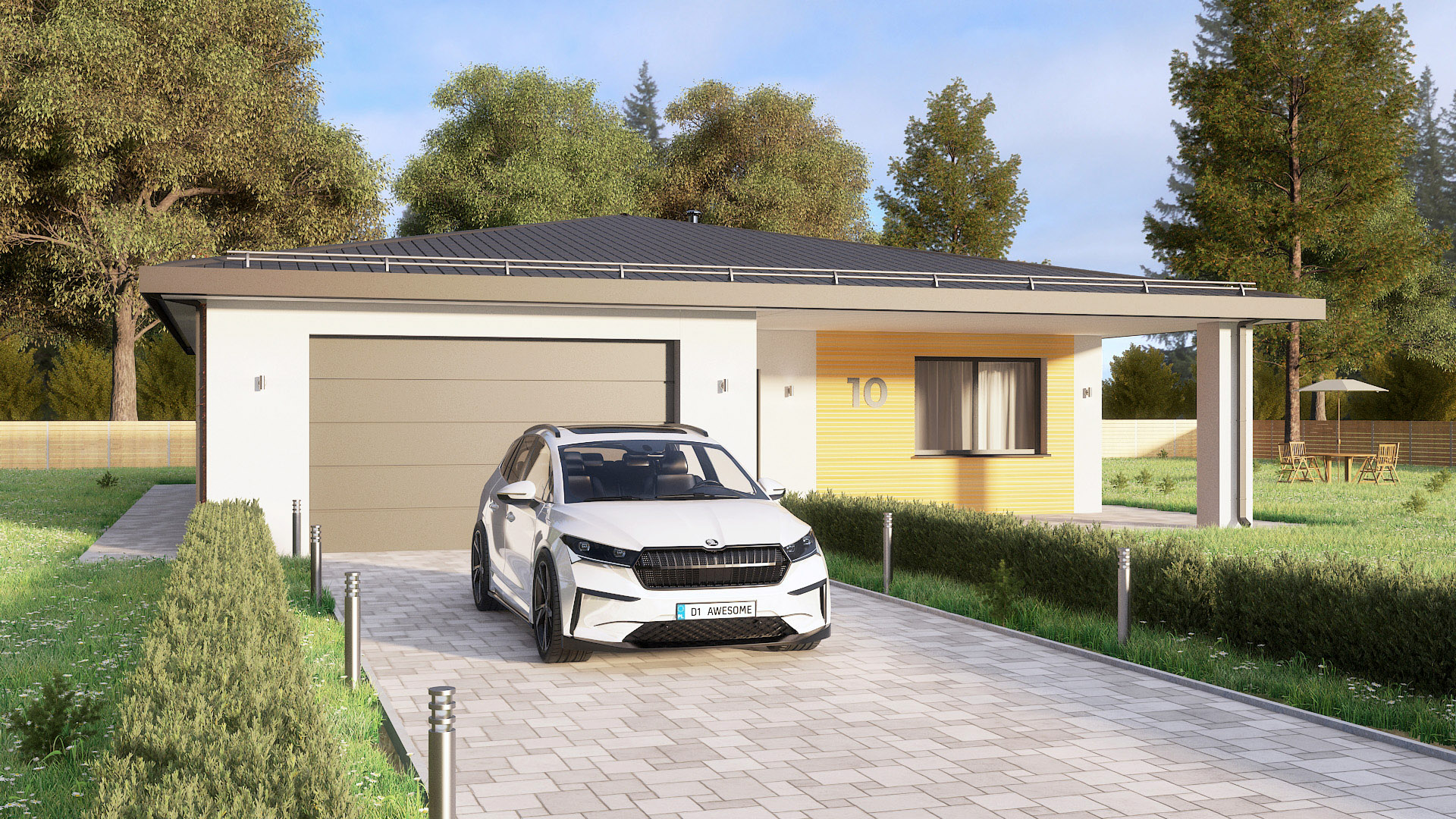 projekt dom parterowy z ogrodem